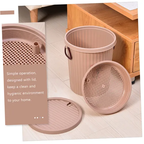 Miniatura 3 de LIFKOME Cubo de basura de escritorio, 8L, marrón claro, plástico