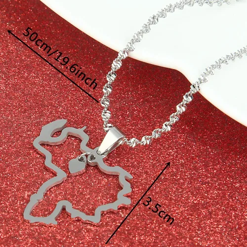 Miniatura 5 de Collar con colgante de mapa de Venezuela de acero inoxidable