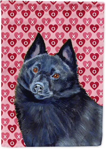 Miniatura 246 de Caroline's Treasures SS4484GF Bandera de jardín con diseño de bulldog inglés y corazones para el Día de San Valentín, bandera decorativa para patio