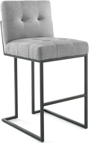 Miniatura 10 de Modway Privy Taburete tapizado de tela de acero inoxidable negro, beige