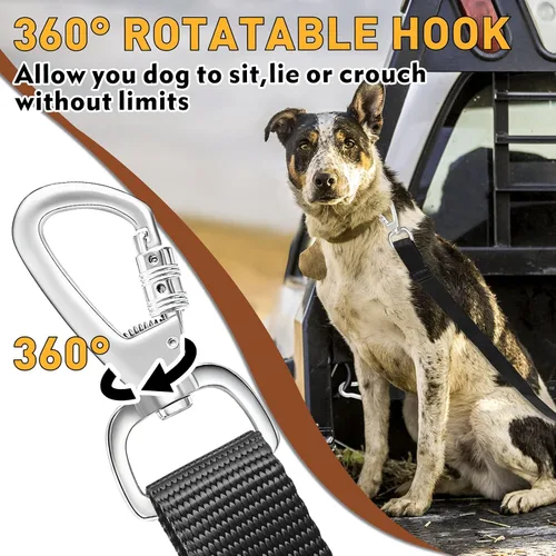 Miniatura 5 de Sistema de correa resistente para perros, barrera de caja de camión y cable de retención para perros de hasta 150 libras