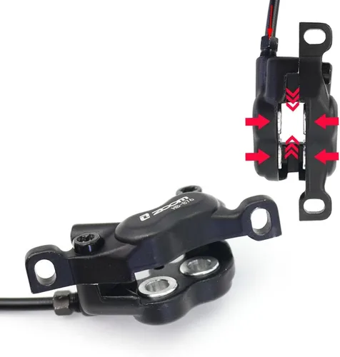 Miniatura 2 de Zoom 4-Piston MTB Freno De Disco Hidráulico Set/w 6.299 in Rotores De Disco Flotante Enrutamiento Interno