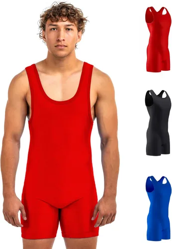 Miniatura 8 de Matman Edge Wrestling Singlet Hombres Niños Spandex Levantamiento de Pesas Color Sólido