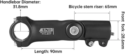 Miniatura 2 de BESNIN Vástago de bicicleta ajustable de 0 a 120 grados para vástago de 1.252 in 3.543 in/4.331 in, vástago ajustable de MTB para bicicleta
