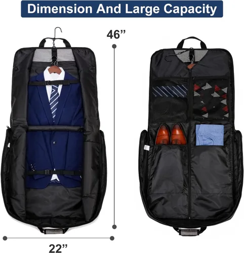 Miniatura 2 de Bolsa de viaje grande de viaje para hombres de 40 pulgadas, 3 bolsas de ropa para viajes de negocios, maletas colgantes 2 en 1 para viajes, bolsa
