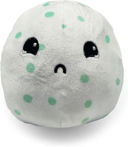 Miniatura 6 de Peluche reversible de Triceratops a huevo Feliz + Triste Muestra tu estado de ánimo Peluche para aliviar el estrés de 20.3 cm
