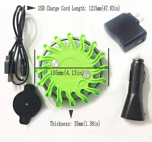 Miniatura 3 de Baliza Luminosa de Seguridad Recargable para Coche de 16 LED de Samso, LED de Aviso Intermitente, Estroboscópica, para Emergencias, Magnética