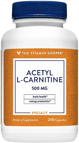 The Vitamin Shoppe La acetil-L-carnitina 500mg apoya la memoria cerebral saludable (240 cápsulas)
