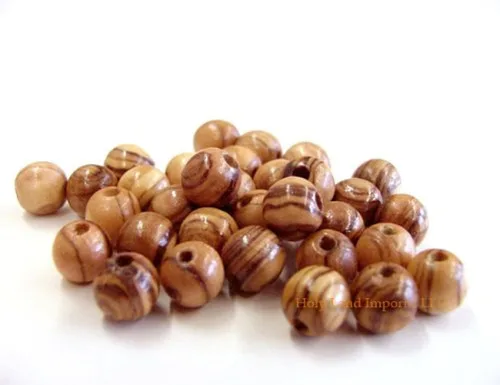 0.315 in ~ (120 cuentas) Cuentas redondas de madera de olivo pulido Rosario Joyería Tierra Santa Belén Jerusalén