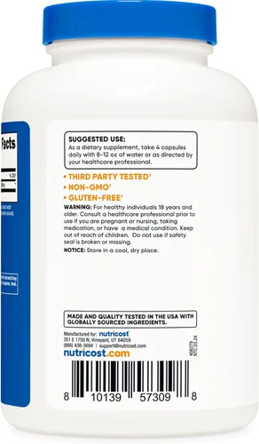 Miniatura 4 de Nutricost L-isoleucina 2000mg por porción, 240 cápsulas (60 porciones)