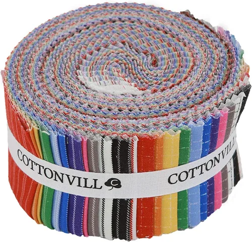 Miniatura 7 de COTTONVILL EMANON Stripe Lazy Gingham - Tela de algodón con estampado de 20 unidades (cuarto, rayas A)