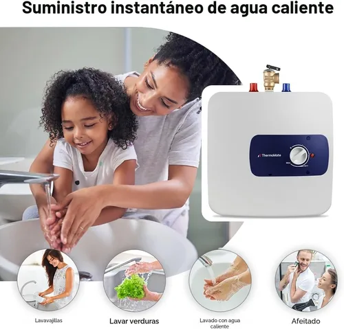 Miniatura 5 de Calentador de Agua Eléctrico de Tanque Mini Certificado UL, ThermoMate 2.5 Galones Calentador de Agua Pequeño Bajo el Fregadero para Punto de Uso