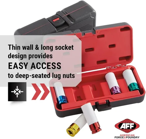 Miniatura 4 de AFF Juego de dados de impacto de rueda Mag, juego de 5 piezas de 1/2", 58006