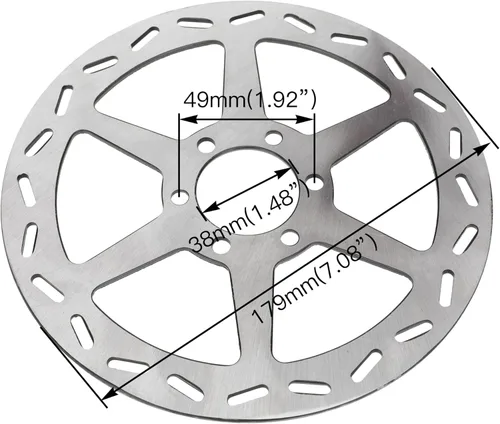 Miniatura 4 de YOXUFA Rotor de freno de disco de mini bicicleta de 180mm con pastillas de repuesto para Baja Doodle Bug DB30 CT100U CC100X motor 97cc 98cc 100cc