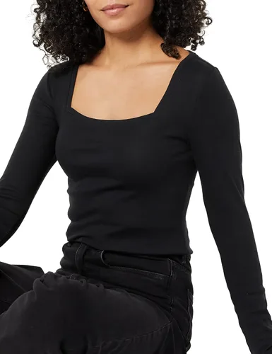 Miniatura 5 de Tienda Essentials Camiseta de manga larga ajustada con cuello cuadrado para mujer
