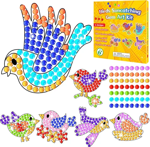 Miniatura 9 de Qyeahkj 6 piezas de manualidades del día de San Patricio, sombrero de trébol, gema de diamante, atrapasoles para niños, pintura de diamantes de San