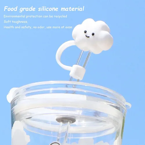 Miniatura 8 de Repuesto de popote para accesorios de copa Stanley, 6 fundas de popote para 6 popotes reutilizables, bonitas fundas de silicona para tapas Stanley