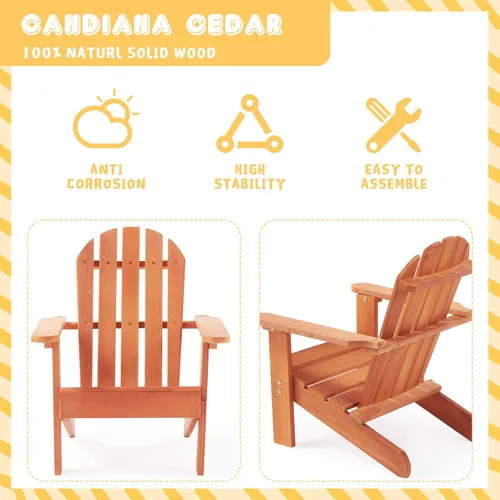 Miniatura 6 de SoliWood Silla Adirondack de madera para exteriores, para patio, jardín, porche, piscina