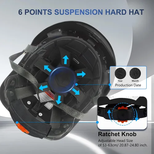 Miniatura 8 de Casco de seguridad SAFEBUILDER con visera, orejeras Bluetooth SNR 26dB, sombrero duro con viseras, orejeras montadas, sombreros duros ventilados