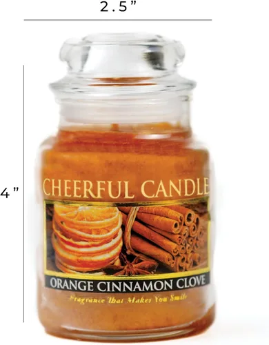 Miniatura 5 de A Cheerful Giver - Vela en tarro de vidrio perfumada de naranja y canela (6 onzas) con tapa y fragancia fiel a la vida, fabricada en Estados Unidos