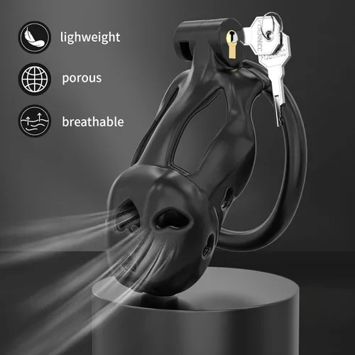 Miniatura 3 de Love 1.0 - Jaula de castidad – Dispositivo de castidad masculina de resina ligera con bloqueo invisible, equipo de bondage para hombres, diseño