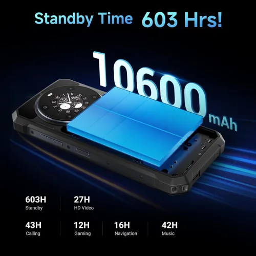 Miniatura 3 de FOSSIBOT 2026 F109 5G teléfono resistente desbloqueado, 24GB+256GB+2TB, batería 10600mAh teléfonos impermeables, teléfonos celulares Android 14