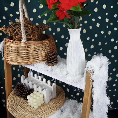 Miniatura 5 de 2 Rollos de Camino de Mesa de Musgo Falso para Decoración 4" x 47" Musgo Artificial para Plantas de Interior Hierba Blanca Falso para Macetas
