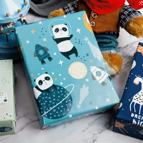 Miniatura 4 de WRAPAHOLIC Hoja de papel de regalo, 12 hojas con bonito diseño de animales para cumpleaños, vacaciones, fiestas, baby shower, 17.5 x 39.3 pulgadas