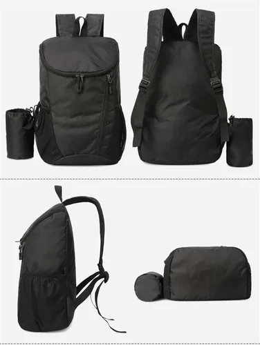 Miniatura 3 de Mochila plegable portátil, mochila plegable para montañismo, mochila ultraligera para ciclismo al aire libre, mochila de senderismo para viajes Negro