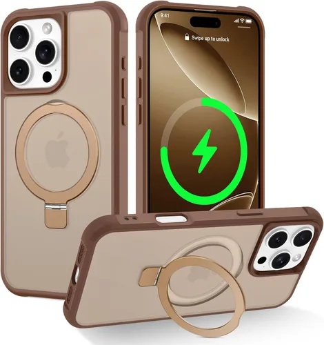 Miniatura 45 de CHAOFEnG Funda magnética compatible con iPhone 11 con soporte, prueba de caídas de grado militar, compatible con imán, anillo translúcido, parte