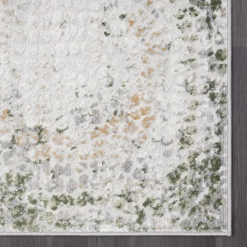 Miniatura 4 de Abani Atlas - Alfombra de área verde y gris, 4 x 6 pies, abstracta contemporánea, duradera, no desprende pelusa, fácil de limpiar