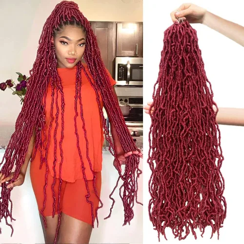 Miniatura 20 de 36 pulgadas, 7 paquetes de rastas suaves de ganchillo de cabello entero, no extendidas, largas y largas, trenzas de pelo sintético preenrolladas, 1b