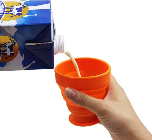 Miniatura 5 de Taza de silicona plegable – 6 piezas de silicona plegable con tapa, juego de vasos expandibles, taza reutilizable, adecuado para acampar y senderismo