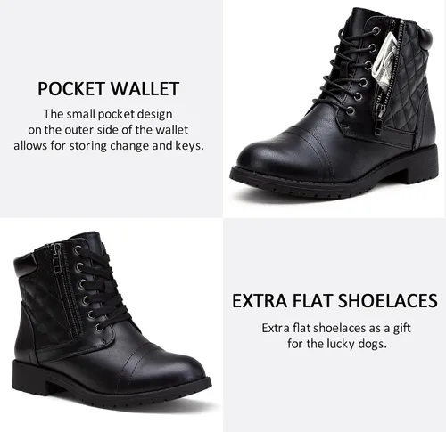 Miniatura 4 de Vepose - Botas de combate a la moda para mujer, altura al tobillo