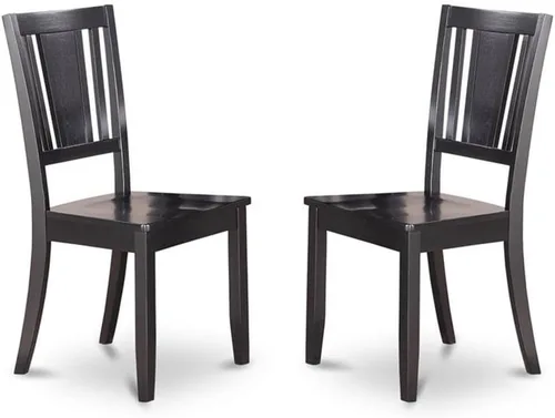 Miniatura 4 de East West Furniture WEDU6D-BLK-W Juego de mesa de comedor de 6 piezas contiene una mesa rectangular de madera con hoja de mariposa y 4 sillas