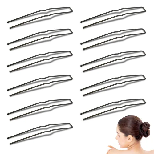 Miniatura 4 de 30 horquillas para el cabello en forma de U, de metal, bobby, ballet, para mujeres y niñas, peluquería, tenedores gruesos y delgados para el cabello
