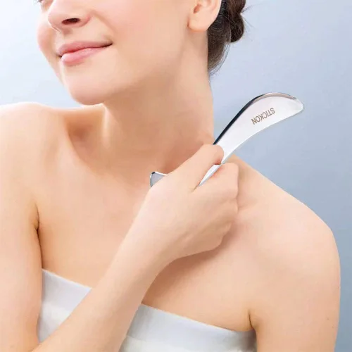 Miniatura 2 de STICKON Herramienta de masaje de raspado Gua Sha de acero inoxidable, herramientas IASTM, gran herramienta de movilización de tejidos blandos