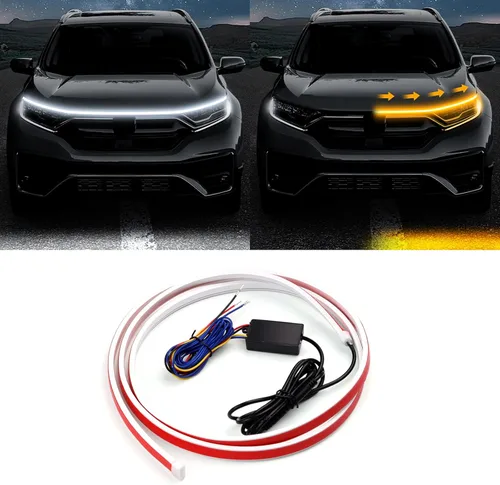 Miniatura 12 de Tira de Luz LED Cortable para Debajo del Capó del Coche, Tiras LED para Motor Automotriz, Luz Direccional Guía Decorativa, Impermeable IP66