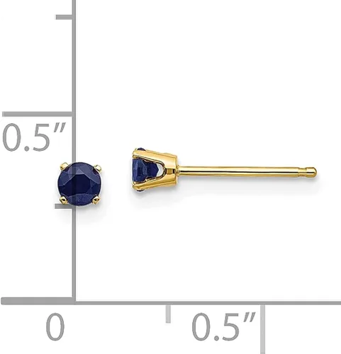 Miniatura 4 de Aretes de oro amarillo de 14 quilates de 0.118in de septiembrezafiro con piedra natal de septiembre, joyería fina para mujer, regalos para ella