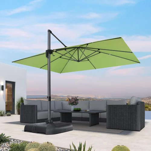 Miniatura 52 de PURPLE LEAF Sombrilla de Patio de 8 Pies para Exteriores Sombrilla Cantilever Cuadrada de Aluminio Sombrilla Offset con Rotación de 360 Grados