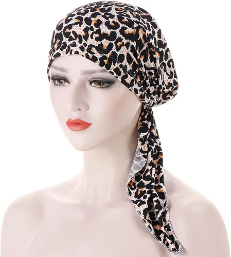 Miniatura 6 de Qhome - Pañuelo de cabeza con diamantes de imitación para mujer, gorra de quimioterapia, bandana de elastano Du Rag