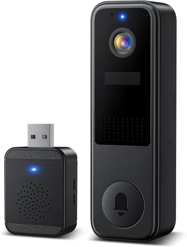DB4 2K Timbre de Video con Batería, Cámara de Timbre Inalámbrica Inteligente con Timbre, Vista en Vivo con Comunicación Bidireccional, Detección AI