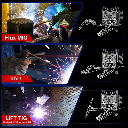 Miniatura 2 de GZ GUOZHI 145A Soldador MIG, Soldador 3 en 1 FLUX MIG/Lift TIG/ARC Soldador MIG Multi-Proceso, Máquina de Soldadura 110V, Soldador de Núcleo