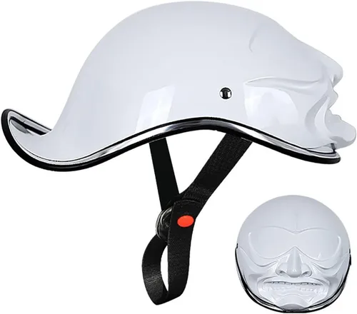 Miniatura 9 de Half-Shell - Casco de motocicleta, casco de motocicleta con cara abierta, certificación ECE/DOT, medio casco, M (57 ~ 22.8 in)
