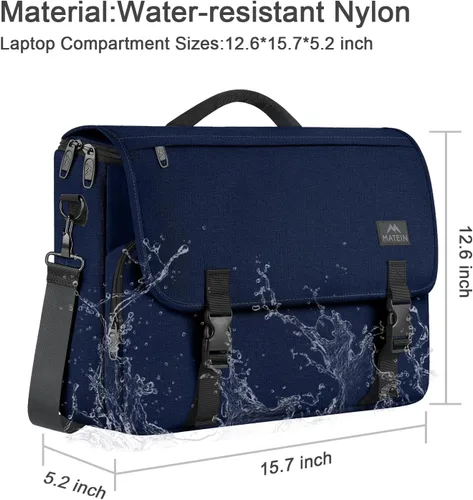 Miniatura 14 de MATEIN Bolsa tipo mensajero para hombres, mochila escolar para adolescentes, ligera de 17.3 pulgadas, maletín para laptop grande, bolsa cruzada