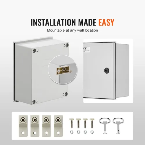 Miniatura 6 de VEVOR Caja de Conexiones Eléctricas, 12' ×10' ×6', Caja de Conexiones de Fibra de Vidrio, IP66 Impermeable y a Prueba de Polvo, Caja Eléctrica