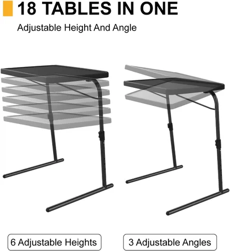 Miniatura 3 de Mesa de bandeja de TV, 16.9 x 22 x 29.1 pulgadas, mesa de comedor plegable XL con 6 ajustes de altura y 3 ajustes de ángulo de inclinación