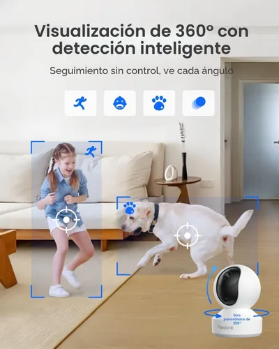 Miniatura 6 de Cámara de seguridad para interiores, Reolink E1 Pro cámara de WiFi de 4 megapíxeles Alta definición de conector para seguridad en el hogar, WiFi