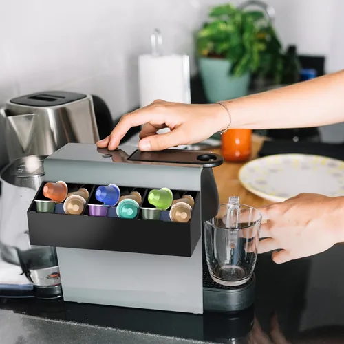 Miniatura 3 de NiHome Organizador magnético de bolsas de té para refrigerador, organizador de almacenamiento de bolsas de té acrílicas para refrigerador, soporte