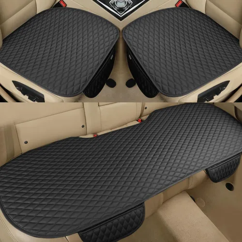 Miniatura 19 de West Llama Fundas Protectoras Inferiores de Cuero PU para Asientos de Automóvil Incluyen 1 Par de Almohadillas Protectoras de Asiento Delantero